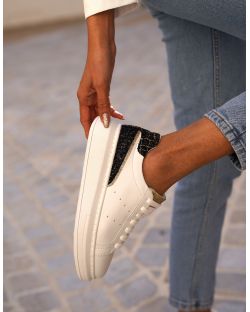Sneakers – Femme – Semelle Épaisse – Blanche